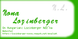 nona lozinberger business card